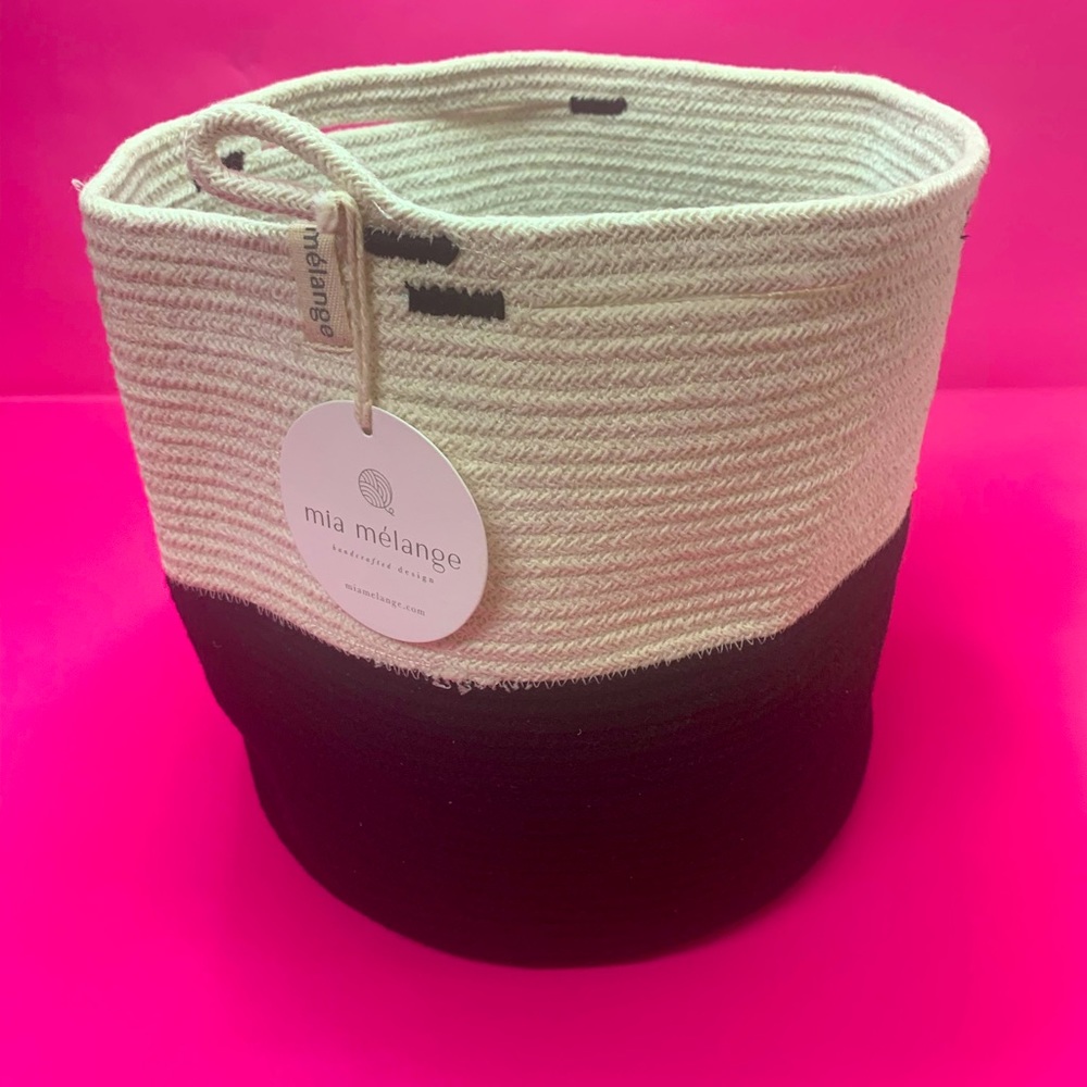 Mia Melange Foldable Cotton Basket, New With Tags